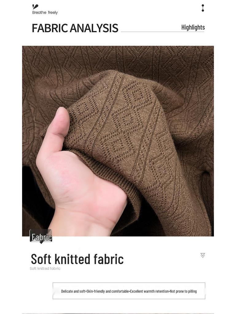 Herren-Jacquard-Rundhalspullover, Wintermode 2025