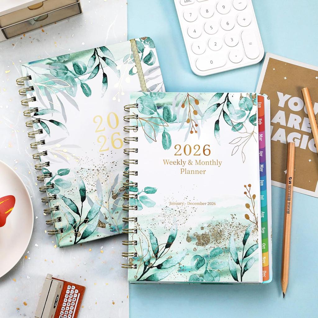 2026 Planner - Planner 2026 Weekly and Monthly, 6.4'' x 8.5'', 2026 Planners Weekly and Monthly with 12 Colorful Tabs, Functional Pages, Inner Pocket