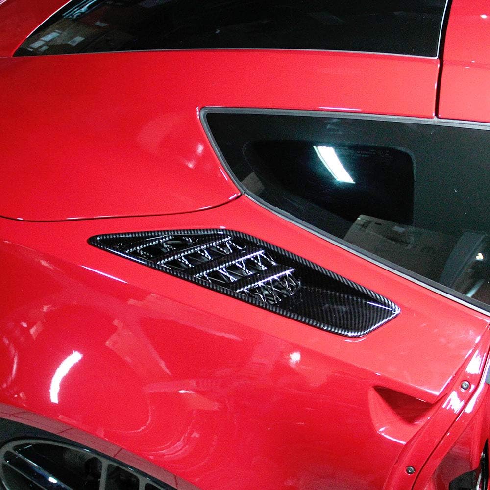Kohlefaser-Optik Abdeckungen Verzierungen Zubehör Hintere Seitenwandbelüftung für 2014 2015 2016 2017 2018 Chevrolet Corvette C7