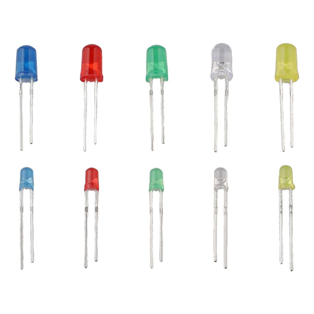 3V LED Diodes 3mm 5mm LED Diode Assortment Positive And Negative Poles High Brightness Long Lifespan Low Heat Generation