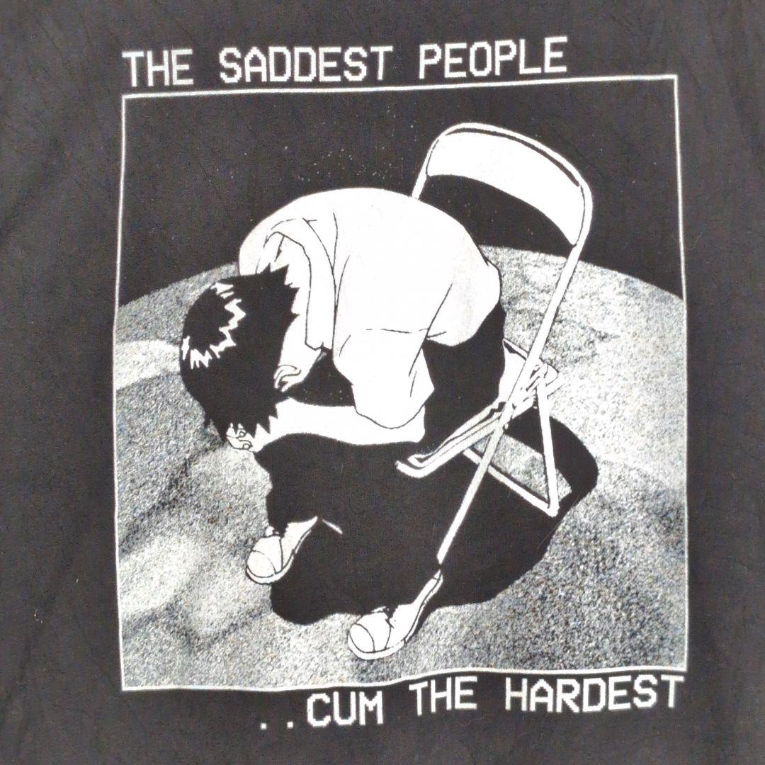 

[USED] Black T-shirt, size L, illustration, anime style, message, parody