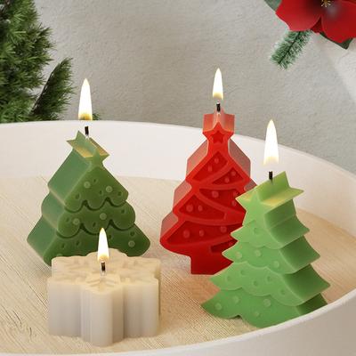 Stampi per candele albero di Natale 3D, pupazzo di neve, albero di pino, stampo in silicone per colata di resina epossidica, candele fai da te per aromaterapia, regali di Natale