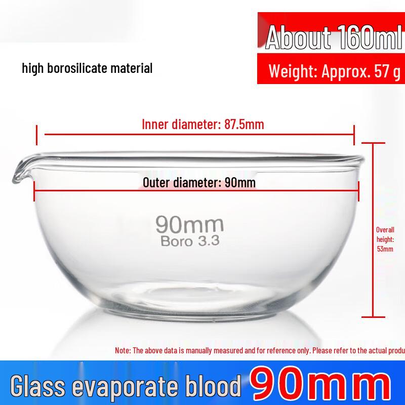 JESERY Lab High Borosilicate Flat-Bottom Evaporating Dish