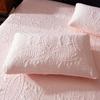 Embroidery Pillowcase Waterproof Cotton Padded Pillowslip Solid Flora Pillow Cover 48*74cm*1pc White Wedding Gift Embossed
