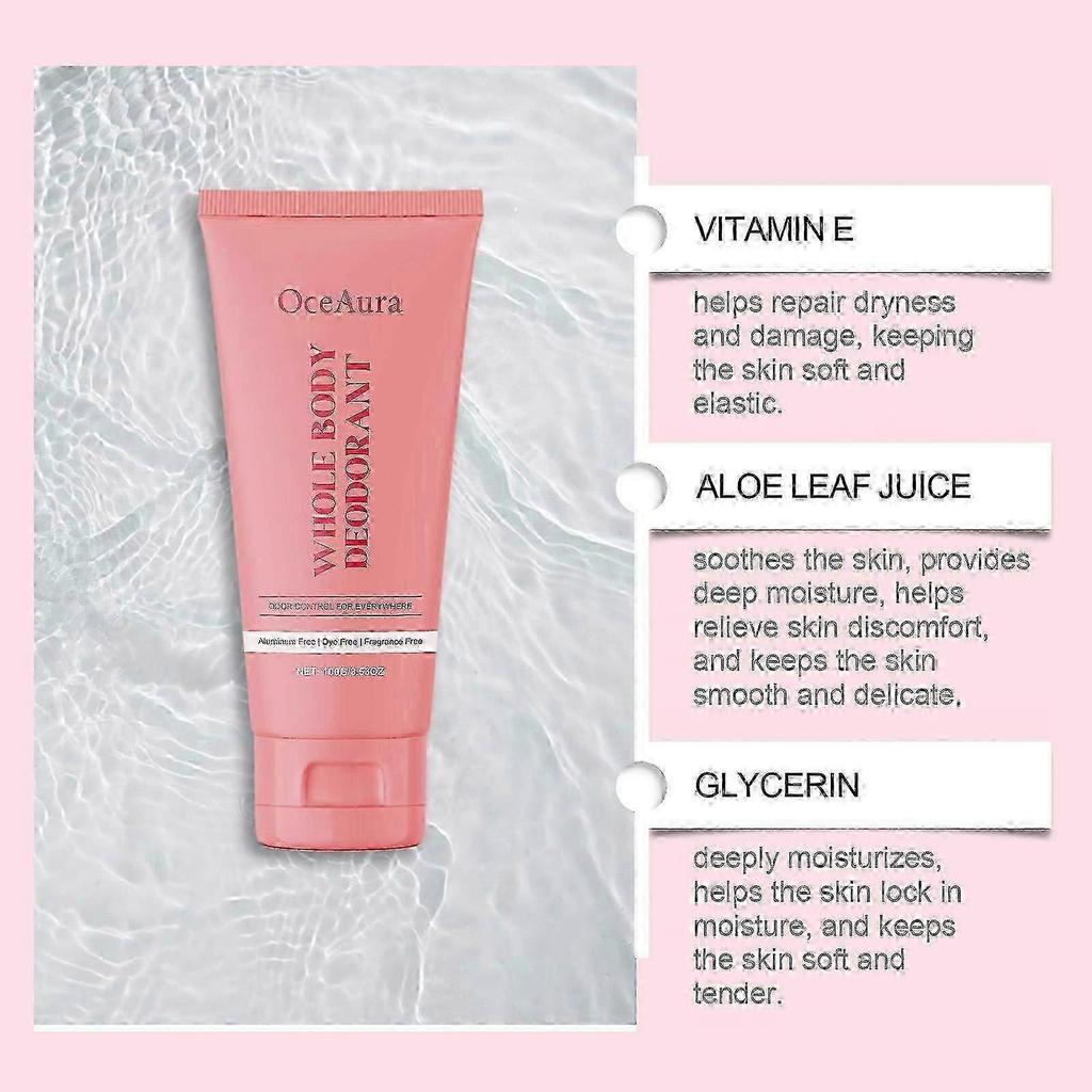 Whole Body Deodorant Cream for Women, Body Odor Removing Deodorant Cream, All-Day Odor Control, Aluminum Free Deodorant Cream for All Skin Types