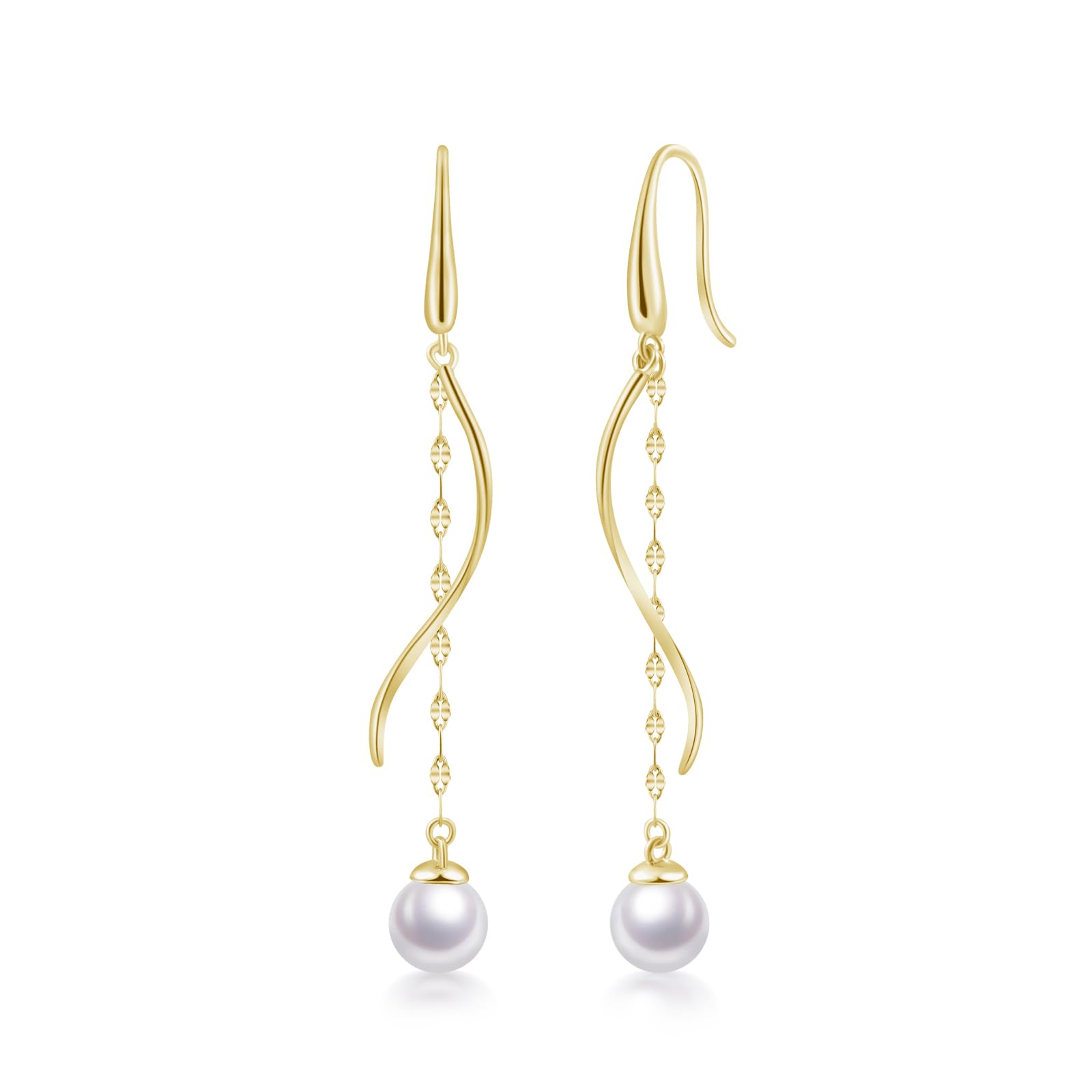 

Pearl Earrings for Silver Hook Great for Gifts for Women in Their and 40s FH.bird Women, Popular, 18K, Hypoallergenic, 925, Earrings, Swinging, золотий