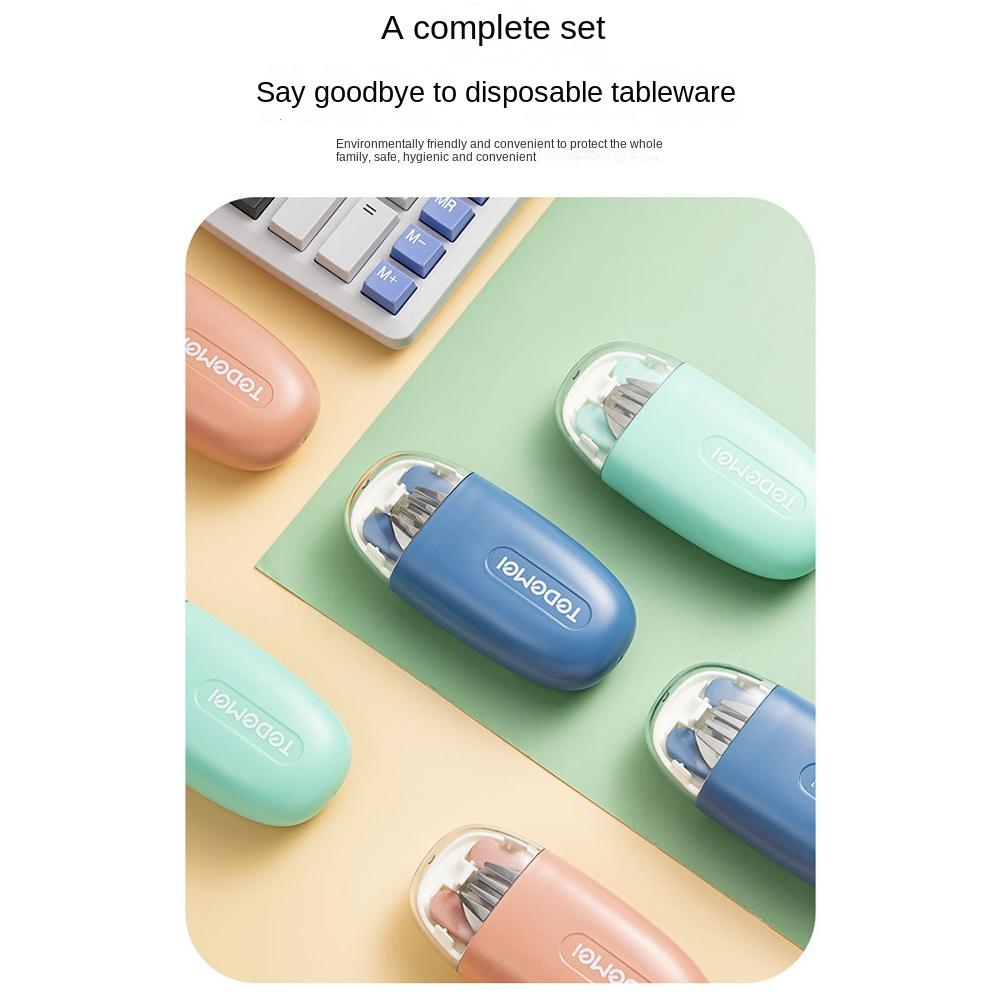 3Pcs/Set Detachable Chopstick Fork Spoon Set Student Eating Tableware  For Outdoor Travel