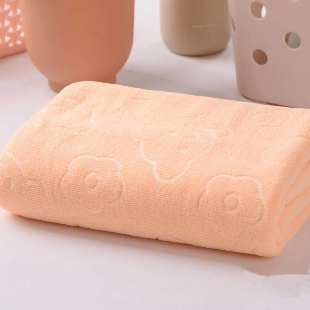 70*140cm Ultra-fine Fiber Quick Drying Towel Thick Soft Absorbent Teddy Bear Embossed Shower Towel