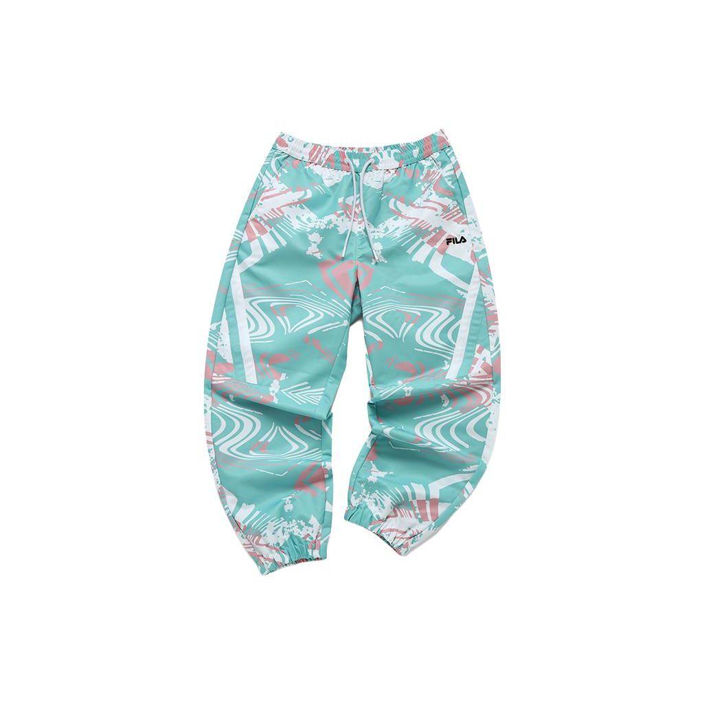 

FILA Lace-Up Versatile Fashion All-Over Print Sports Casual Pants Women pants Blue T11W143805HWT S