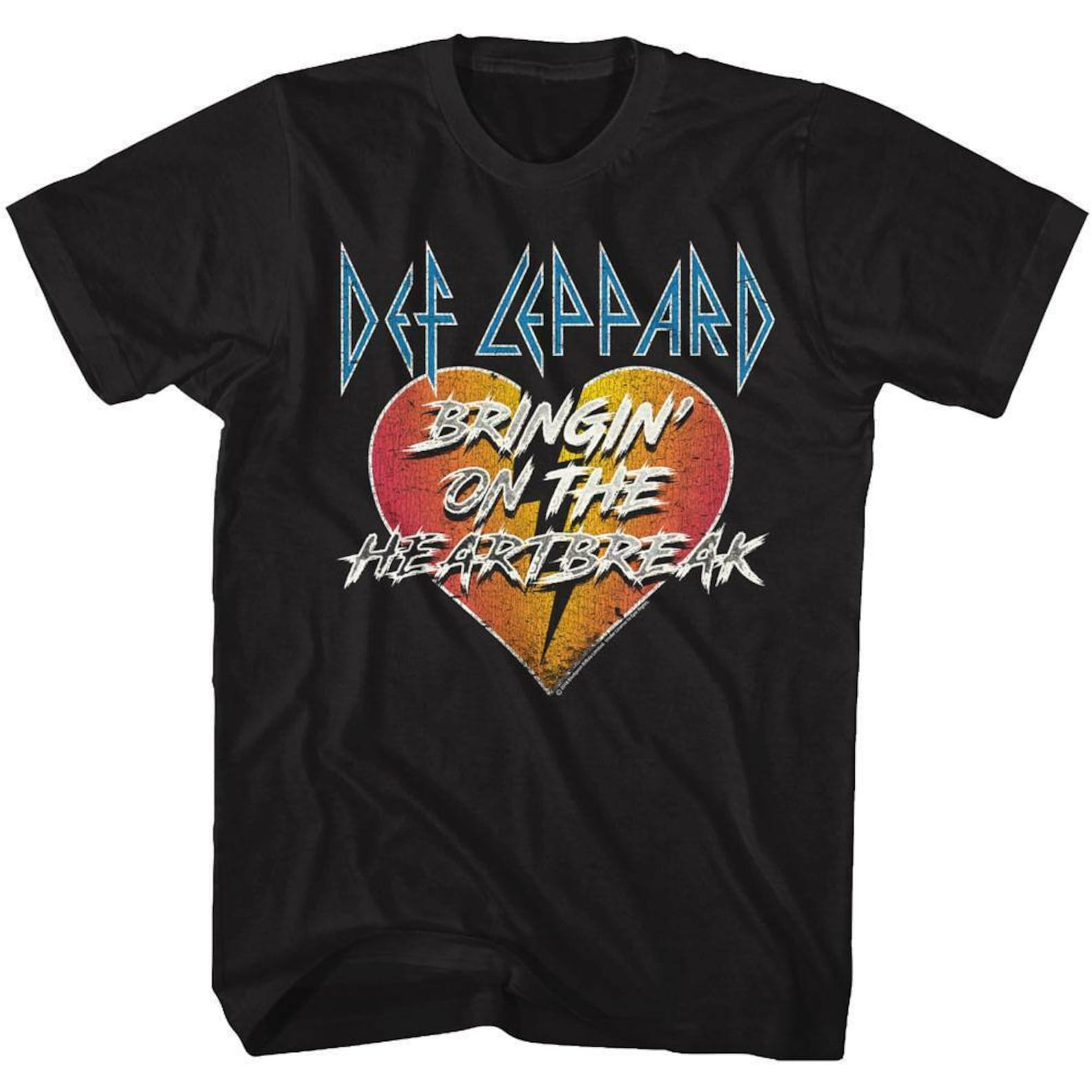 Def Leppard Bringin On The Heartbreak Black Adult T-Shirt S