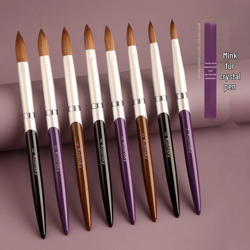 

Cross-Border Pure Mink Hair Nail Art Crystal Pen for Painting & Carving