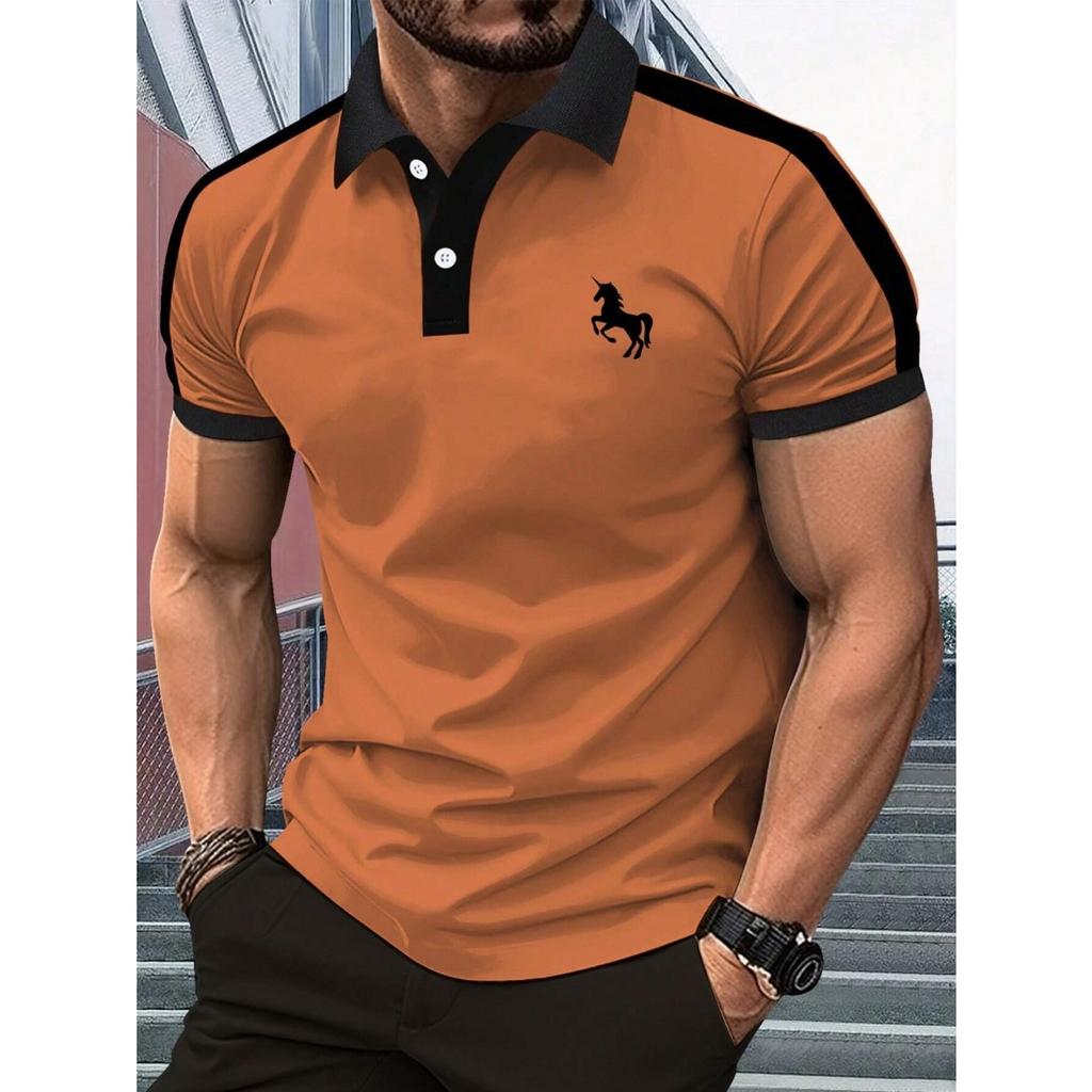 The new men's short-sleeved POLO shirt for summer 2026 fashionable breathable with 3D pattern printing