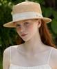 Tatiana Beon Band Natural Raffia Boater Hat Ht8196 Ivory