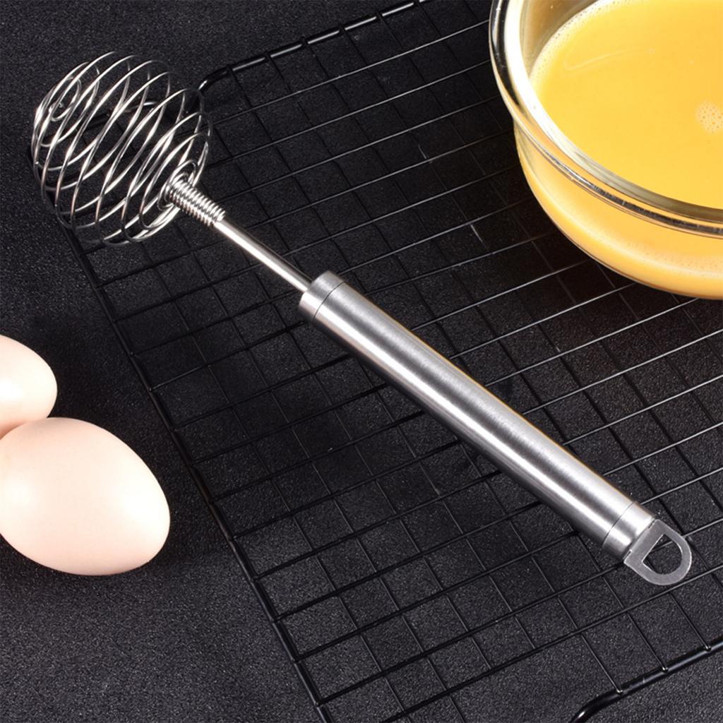 Manual Egg Whisk Rotating Push Mixer Stirrer Milk Frother Stainless Steel Spring Egg Beater Kitchen Baking Accessories