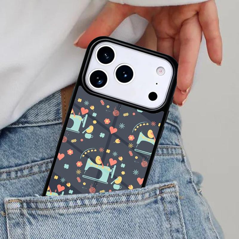 

heart beats sewing machine Phone Case for iPhone 16e 15 14 13 12 17 Pro Max Plus Air 17pro Cover Coque iPhone 15 Pro