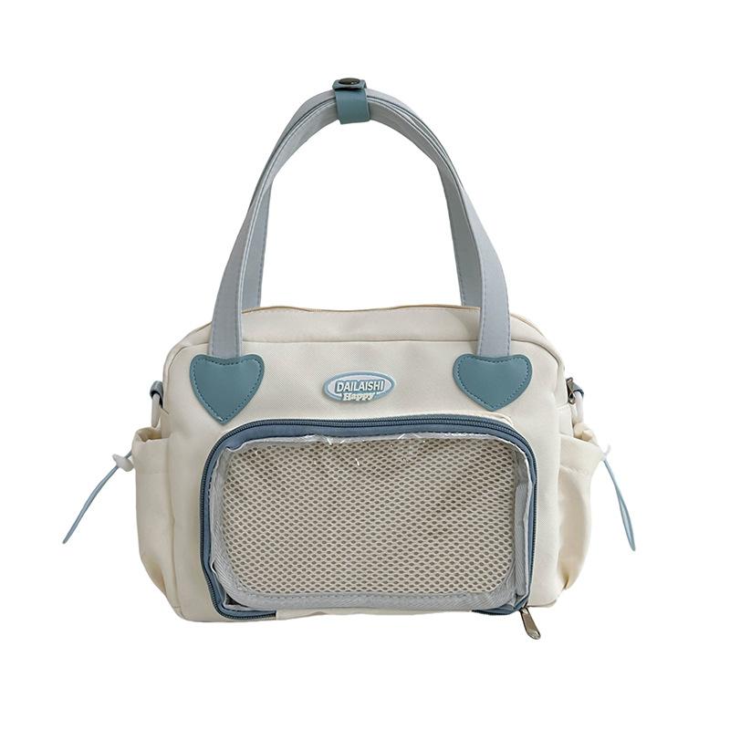 Японская универсальная женская сумка через плечо в школьном стиле новая милая сумка-банан маленький рюкзак . белый