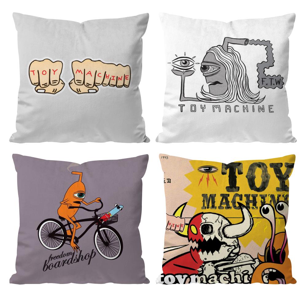 T-Toy M-MachineS S-SkateS Cushion Cover Pattern Printed Pillowcase for Living Room Sofa Cushion Cover & Bedroom Decor