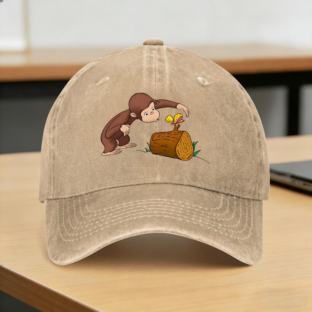 Baseball Cap Cartoon Monkey CCuriouss Georges Summer Fitted Retro Trucker Hat Women Adult Outdoor Sport Sunscreen Snapback Cap