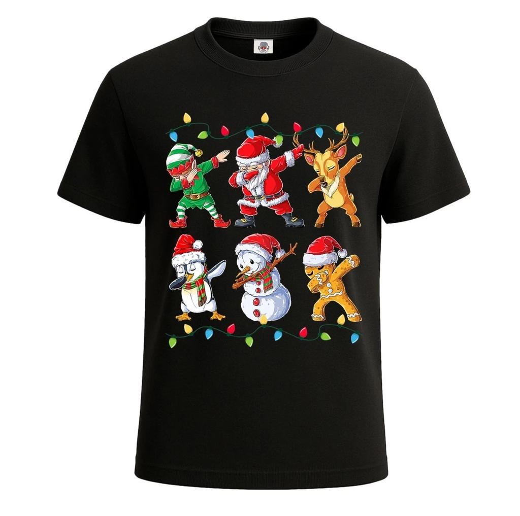 Dabbing Santa Elf Friends Christmas Men's T Shirt Funny Xmas Party Shirt Top