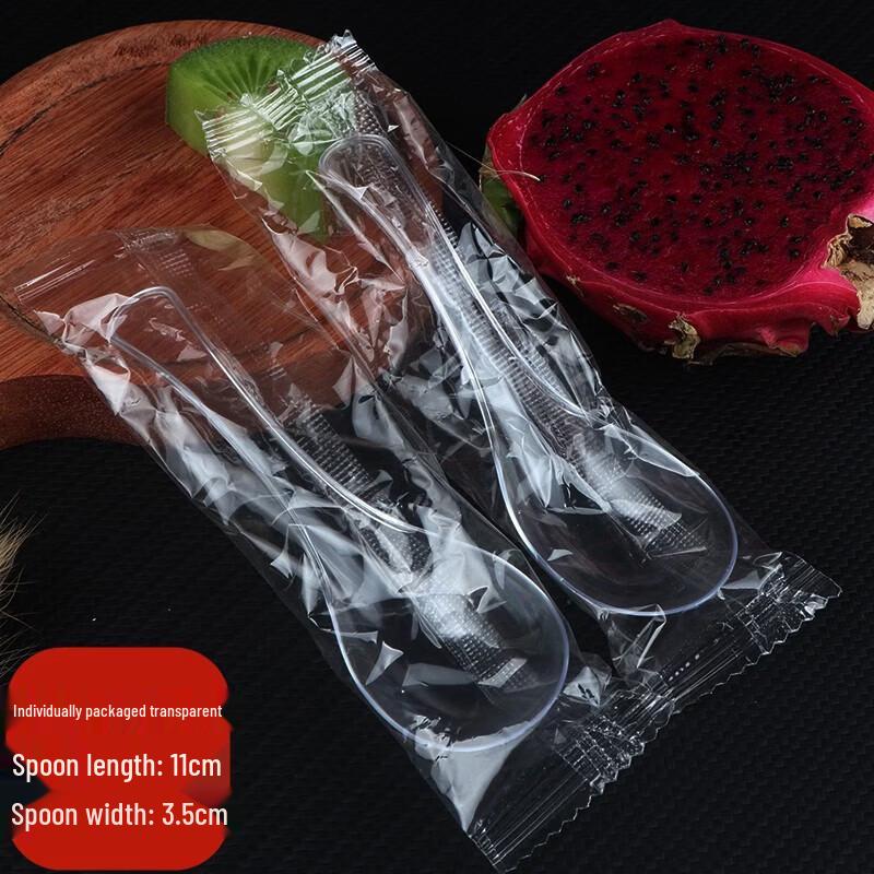 Individually Wrapped Thickened Disposable Plastic Spoons