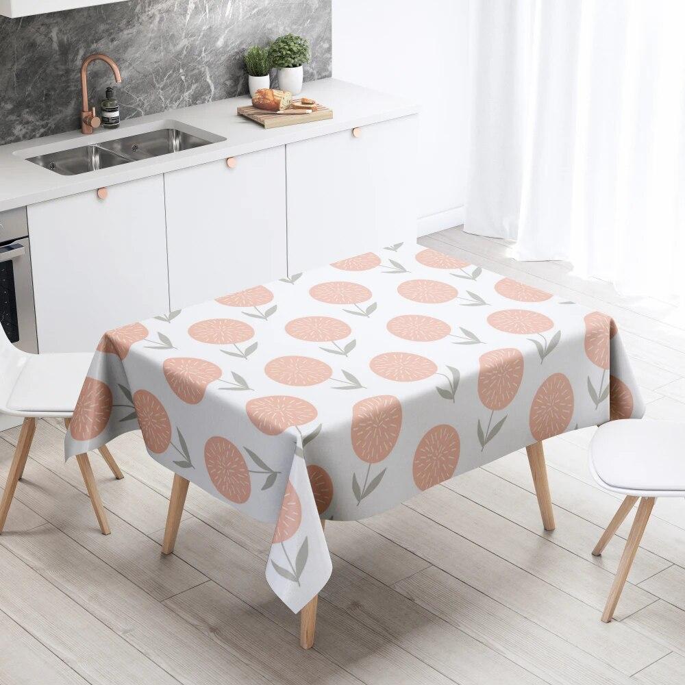 Cartoon Maple Leaf Floral Tablecloth Home Decor Anti-Stain Waterproof Table Decoration Rectangular Kitchen Fireplace Countertop