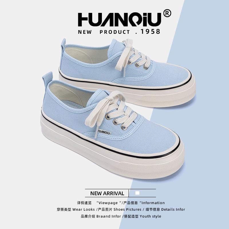 Global New Trendy Blue Canvas Shoes for Women ZHQ-XA398 Summer Popular Thin Platform Casual Board Shoes for Women