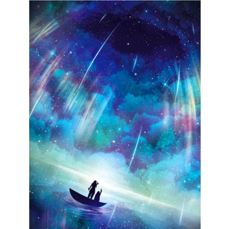 5D DIY Diamond Painting Blue Sky Universe Diamond Embroidery Cross Stitch Kit Full Rhinestone Mosaic Home Decor