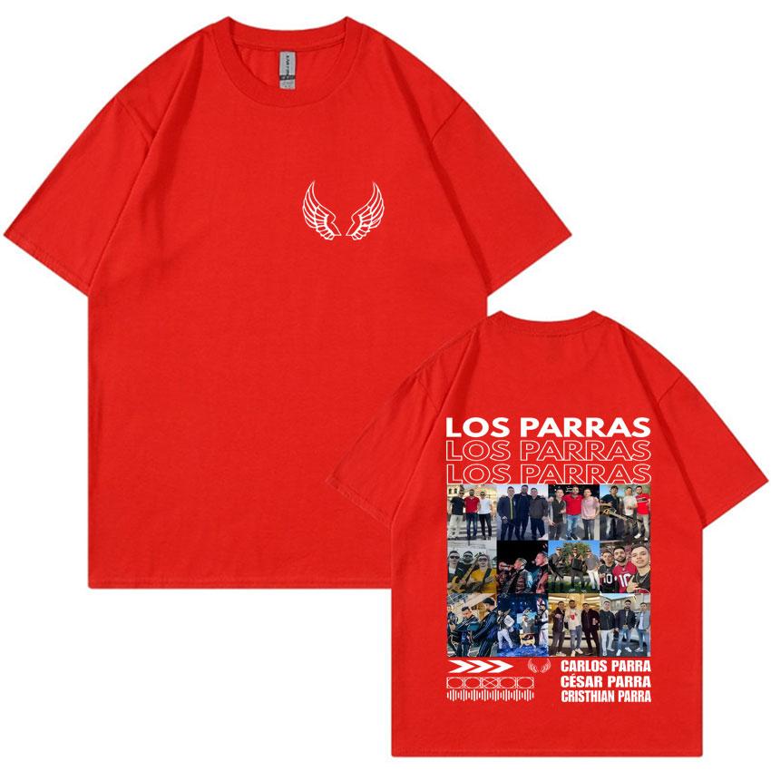 Rapper Los Parras Tour TShirts Harajuku Double Sided Print Summer Graphic Oversized Hip Hop Tshirts ONeck Cozy Men Tops Unisex