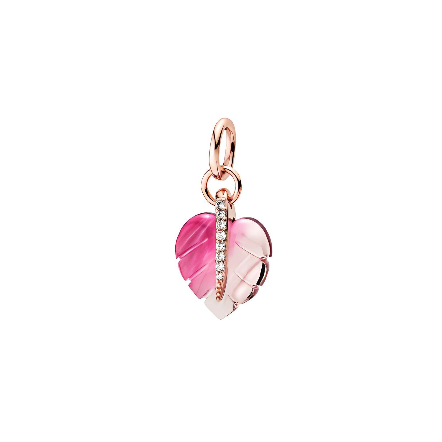 Pandora Pink Murano Glass Leaf Pendant Women Jewelry 388258PMU Pink