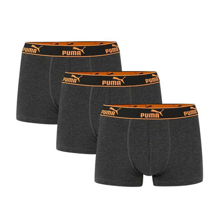 

Puma Sports Casual Solid Color Mid-Rise Boxer Briefs 3-Pack Men Underwear Heather-Gray 591520002-013 M