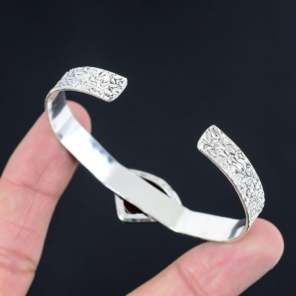 925 Sterling Silber Mahagoni Obsidian Edelstein Hochzeits Geburtstags Armreif Armband