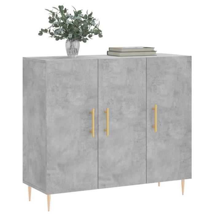 VidaXL Buffet Concrete Grey 90x34x80 Cm Engineered Wood 828096