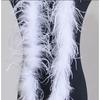 Blue 1PLY Natural Ostrich Feather Boa Fluffy Plume Ribbon Shawl DIY Sewing Trim for Wedding Christmas Party Dress Costume Accessories
