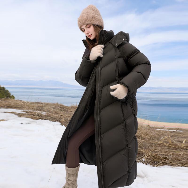 Sancai 2025 Winter Waterproof 90% White Duck Down Long Puffer Coat