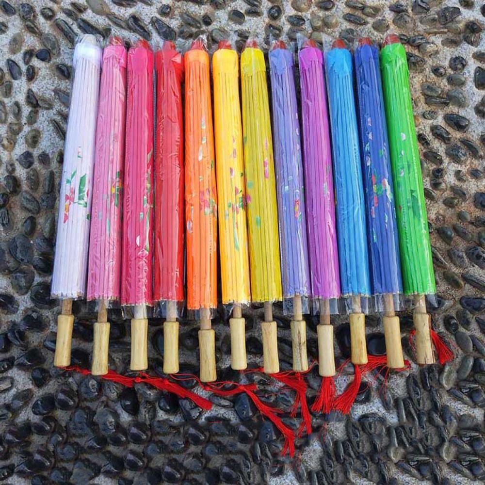 Silk Oil Paper Umbrella Chinese Traditional Paper Parasol Folding Dance Umbrellas  Photography