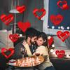 16 Stück Valentinstag Rotes Herz Hängedeko Herzen Ornament für Romantische Heimparty Tür Fenster Wand Hochzeitsjubiläumsgeschenke