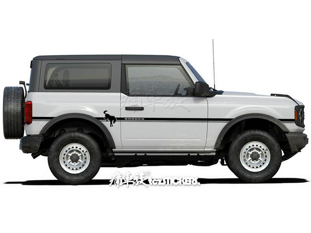 Bronco Two-Door Car Decal Strips for Body Decoration and Modification