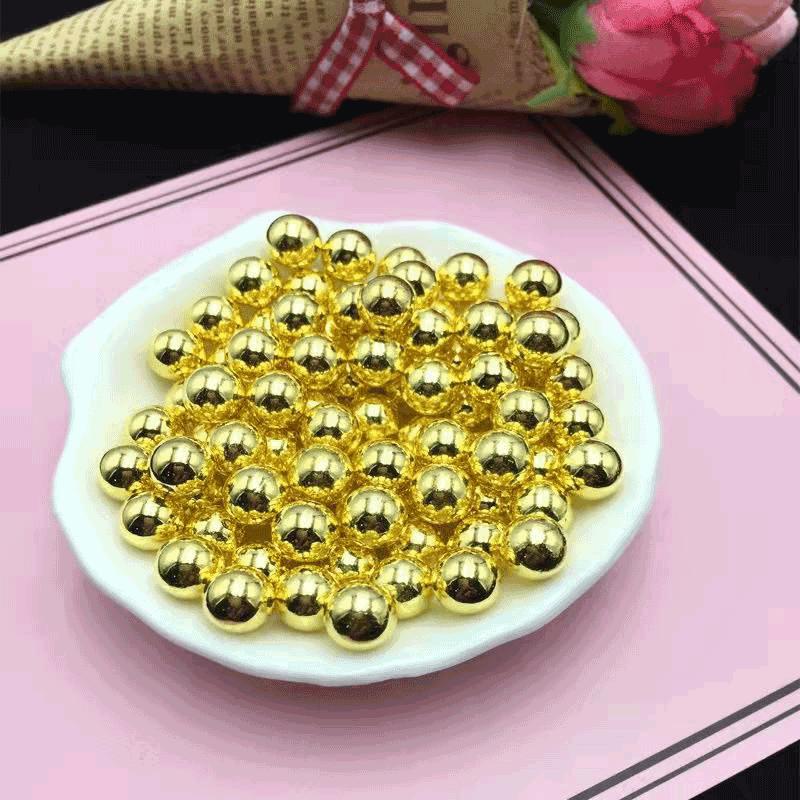 

Позолоченные бусины-разделители, сохраняющие цвет: Мелкие бусины для изготовления украшений своими руками, круглые бусины из АБС-пластика ручной работы, золотого и серебряного цвета, для браслетов. 8mm 200 pcs/pack