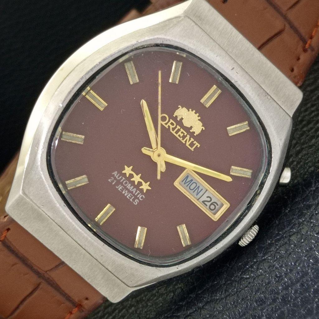 ВИНТАЖНЫЕ АВТОМАТИЧЕСКИЕ ЧАСЫ ORIENT 46941 ЯПОНИЯ МУЖСКИЕ С БОРДОВЫМ ЦИФЕРБЛАТОМ a702092-5