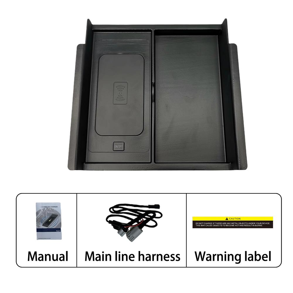 

Индукционная зарядная панель QI 15 Вт быстрая для iPhone беспроводная зарядка автомобильные аксессуары для TOYOTA 4RUNNER 2022 2023 2024 LHD и RHD чёрный