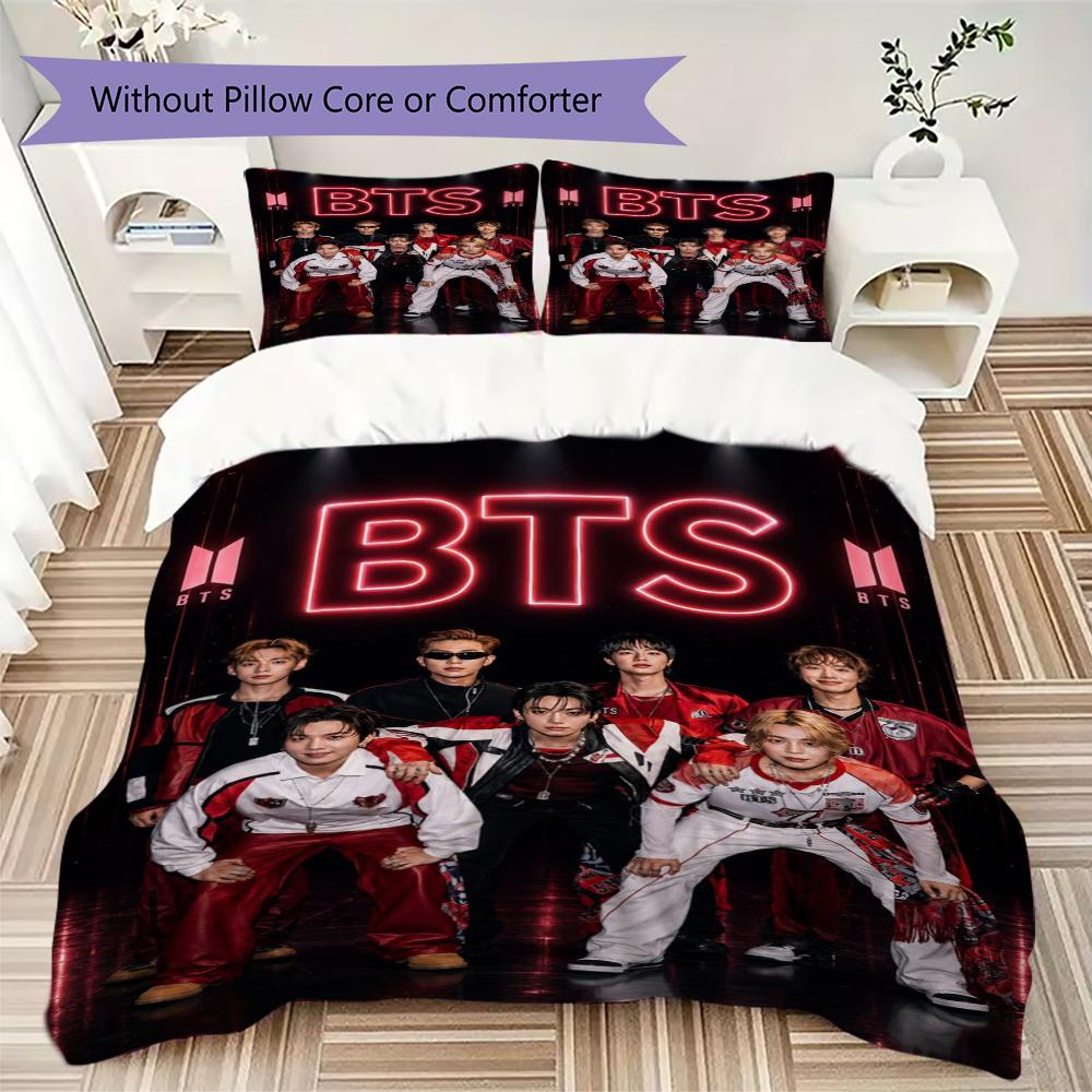 Youthful Sleepover Party Threepiece Set 1 Duvet Cover 2 Pillowcase Without Core Without Core Soft And Comfortable Bedding Set