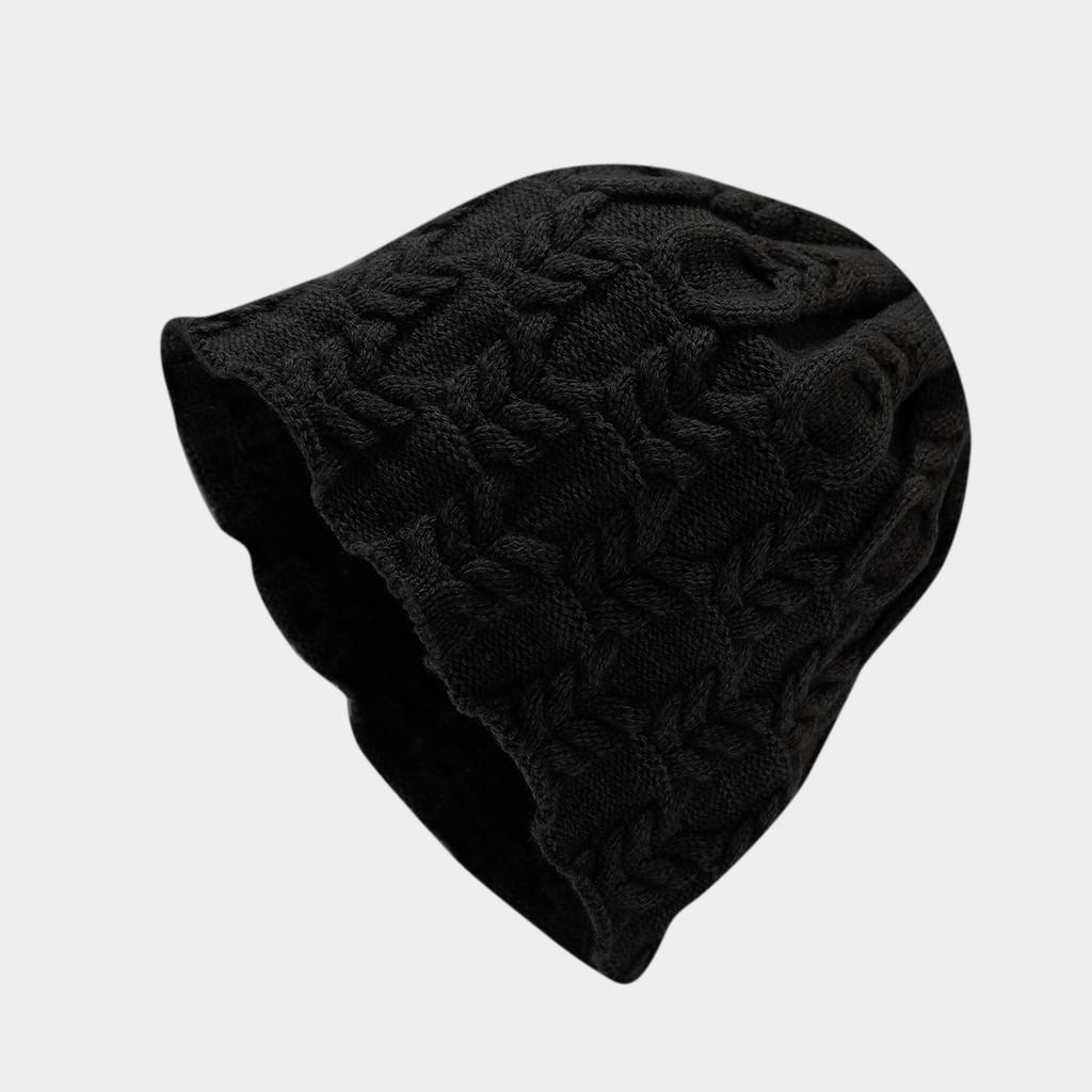 

Vintage Style Knitted Hat With Windproof Features For Autumn And Winter чёрный