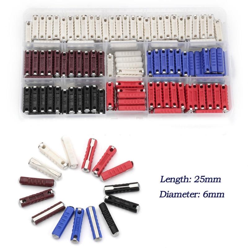 200Pcs Car Fuses European Automobile Fuses Assortment Set 5A 8A 10A 16A 25A 40A for European Car Old Style
