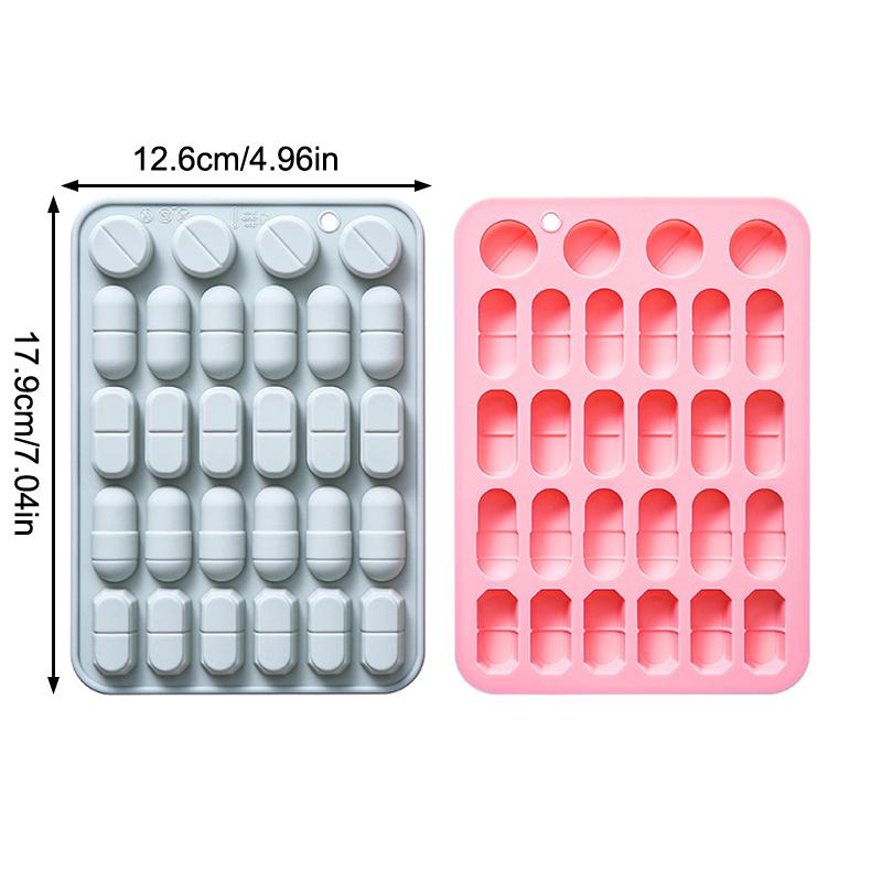 Pill Shape Silicone Molds, Pill Shape Themed Baking Moulds For Chocolate, Ice Cube, Cake, Dessert, Candy, Mousse, Pastry