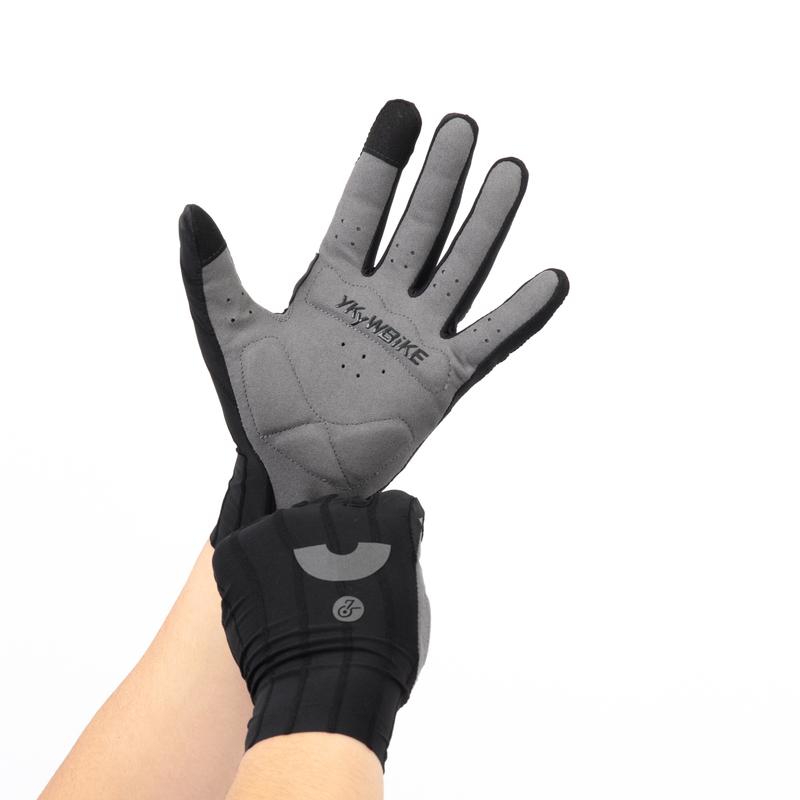 YKYWBIKE Cycling Gloves Woven Aerodynamic Striped Bicycle Sports Gloves Anti-Slip Riding Gloves Shock-absorbing Road Bike Gloves