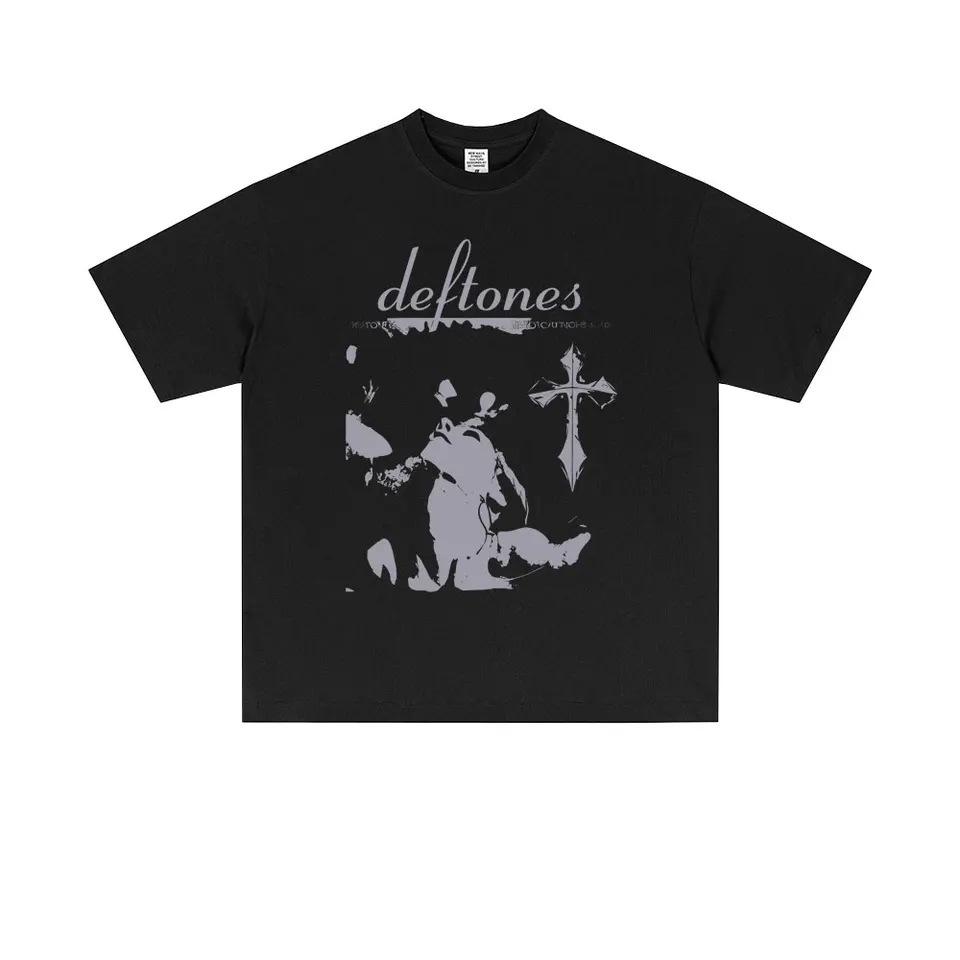 Deftones Band Graphic TShirt Abstract Print Black TShirt for Rock Bands M