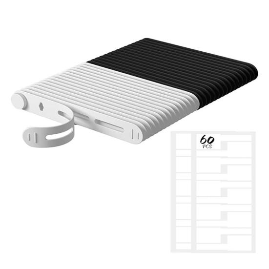 30Pcs Cable Processor Labeling Kit Waterproof Ties with Tag Stickers Lightweight Cord Organizers Travel Cable Tie Kit