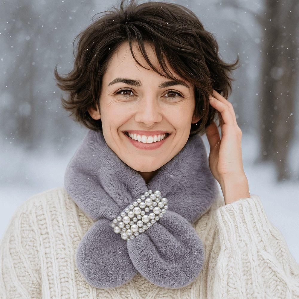 Faux Kaninchenfell Perle Plüsch Schal Verdickter Koreanischer Stil Schal Luxus Halswärmer Ring Outdoor
