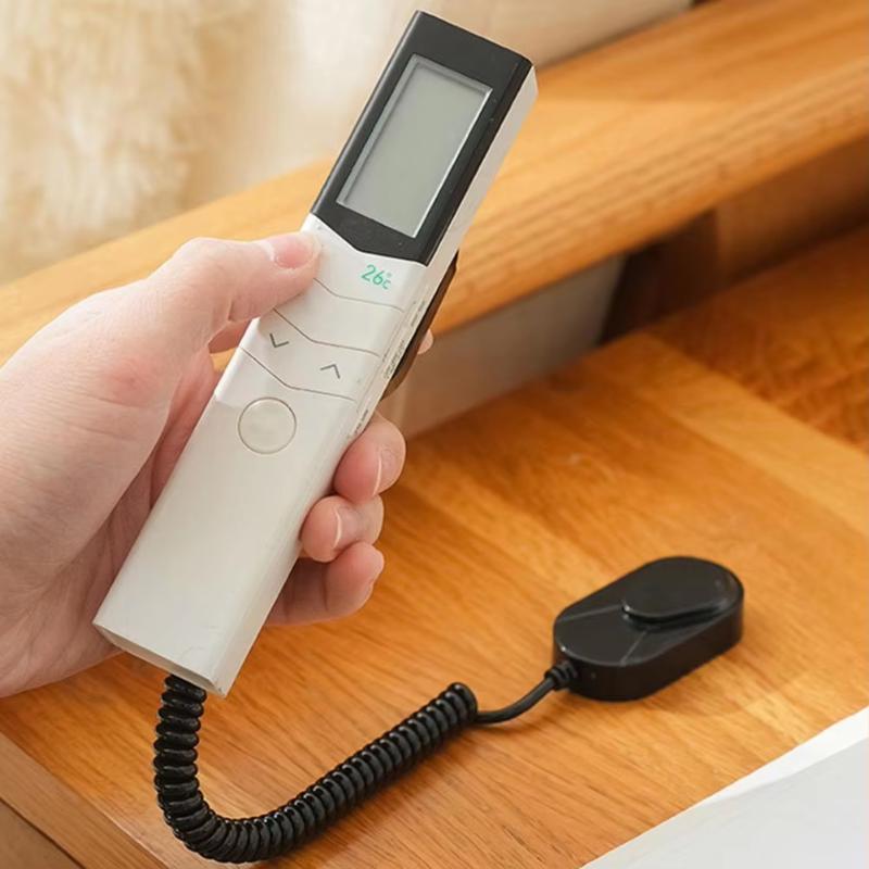 Magnetic Remote Control Holder With Spring Rope Self-Adhesive No Drill Tv Air Conditioner Remote Control Anti-Loss Retractable