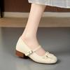 Soft leather version small size small 5cm bow Mary Jane shoes women's head shallow mouth inner height increase single shoes women